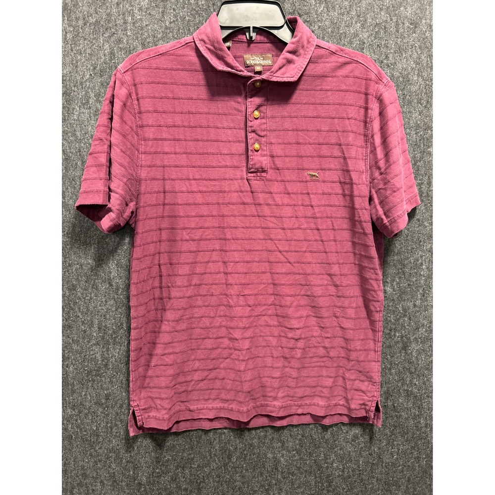 Rodd & Gunn Polo Shirt Mens Medium Red Textured Stripe Cotton